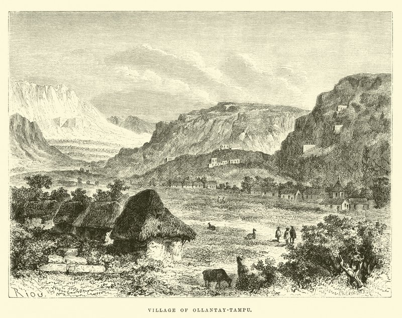 Dorf Ollantay-Tampu von Edouard Riou
