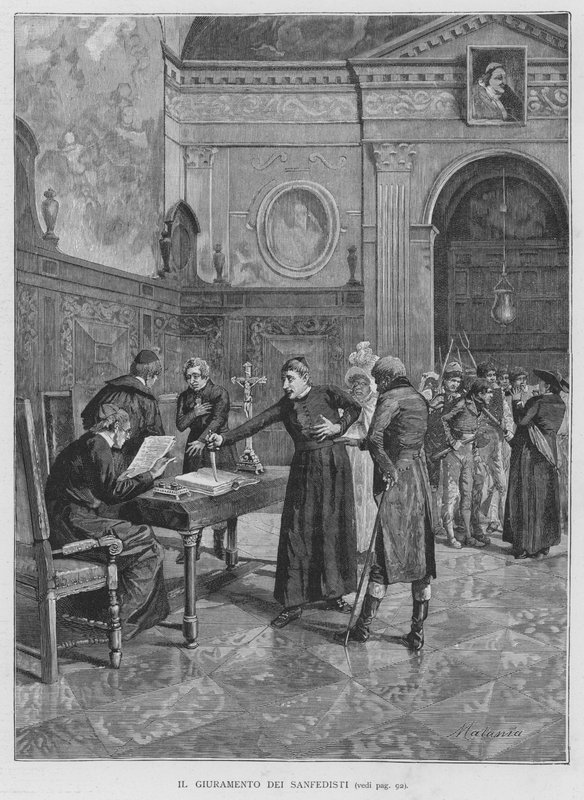 Der Eid der Sanfedisten von Edouardo Matania
