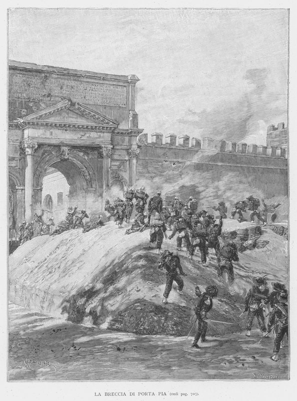 Die Bresche von Porta Pia von Edouardo Matania