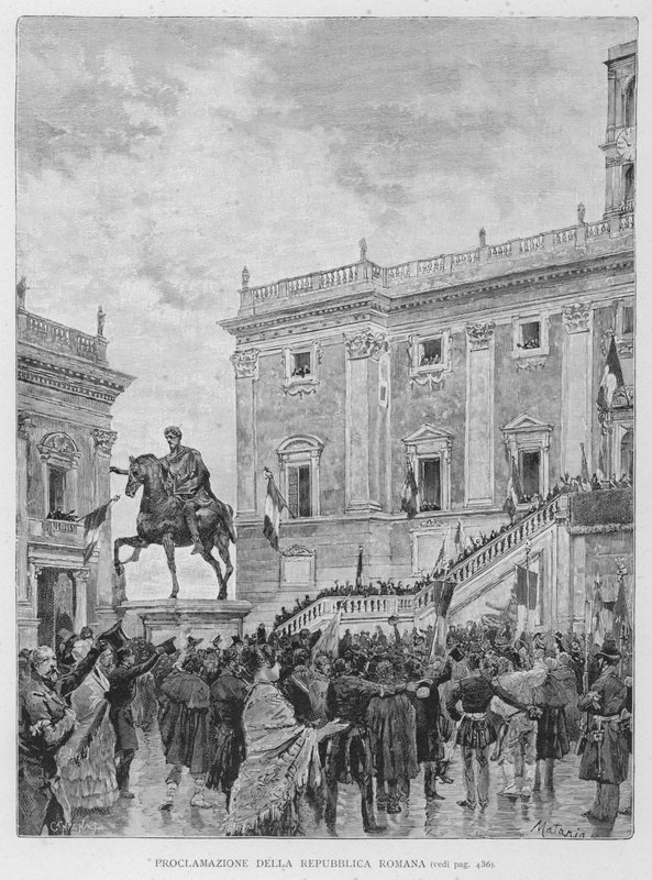 Proklamation der Römischen Republik von Edouardo Matania