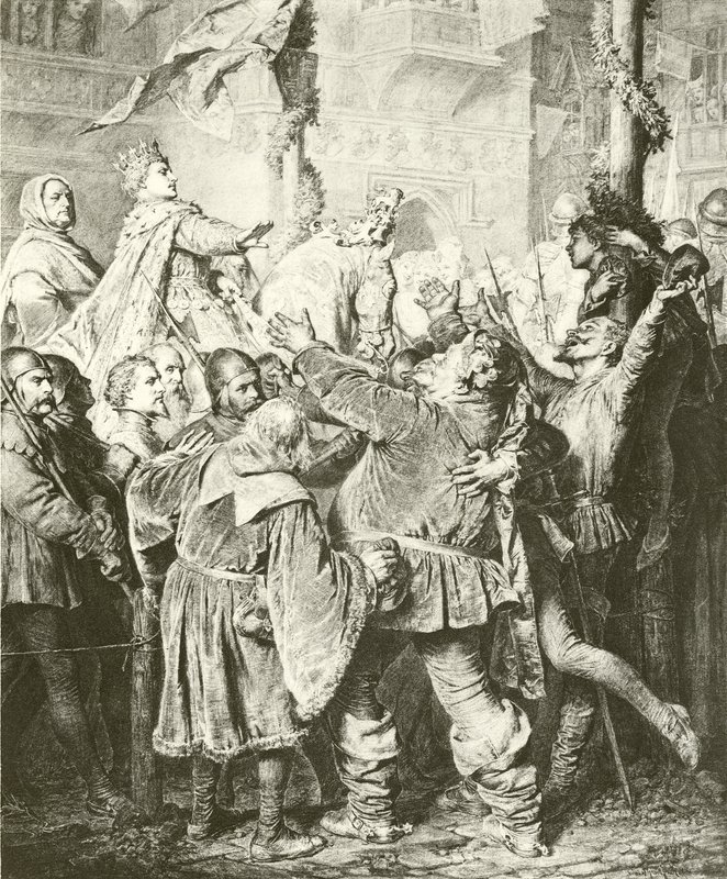 Heinrich V. weist Falstaff zurück von Eduard von Grutzner