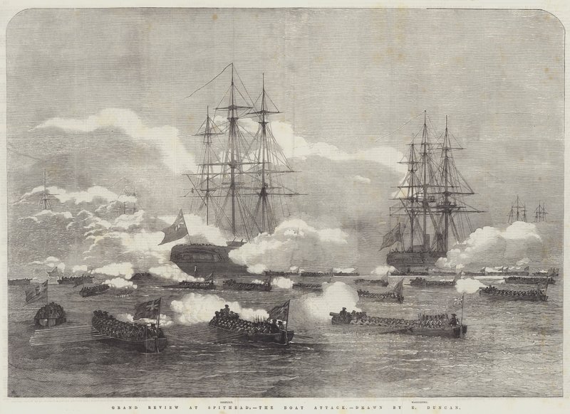 Große Überprüfung in Spithead, der Bootangriff von Edward Duncan