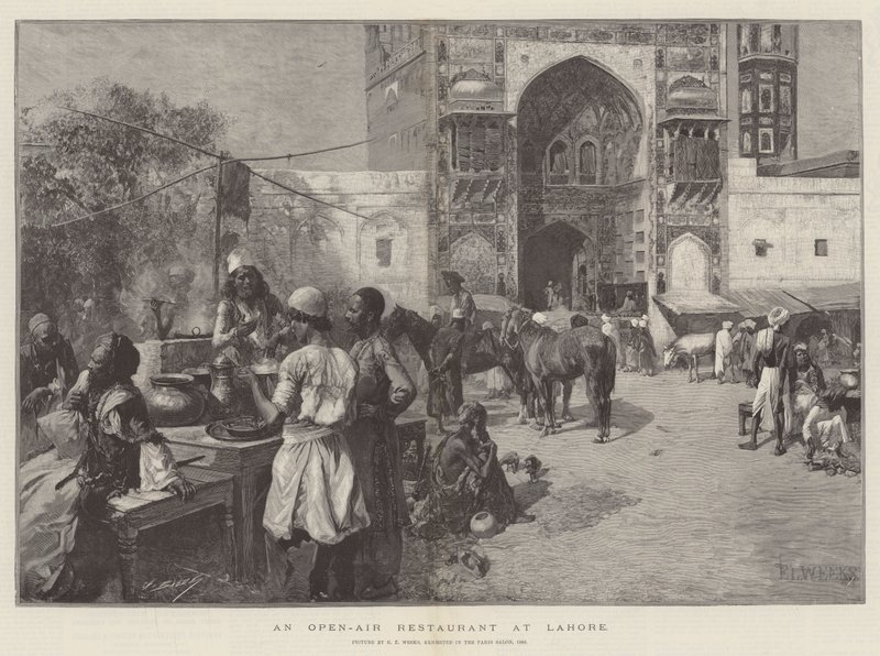 Ein Freiluftrestaurant in Lahore von Edwin Lord Weeks