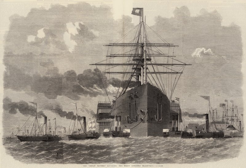 Die Great Eastern rundet die Spitze gegenüber von Blackwall von Edwin Weedon