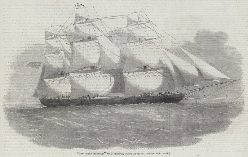 Der Ocean Monarch aus Liverpool, gebaut in Quebec von Edwin Weedon