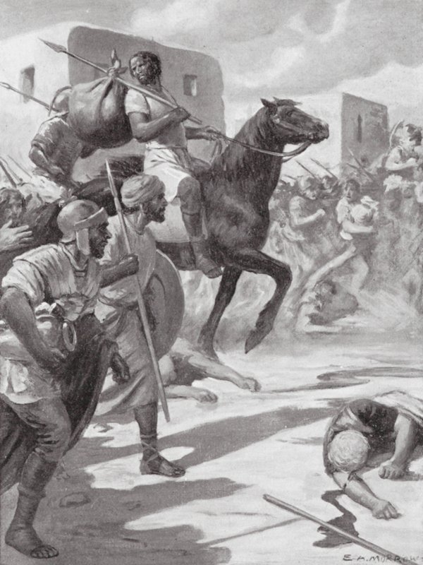 Plünderung von Tyrus (Lithografie) von Edwin A. Morrow