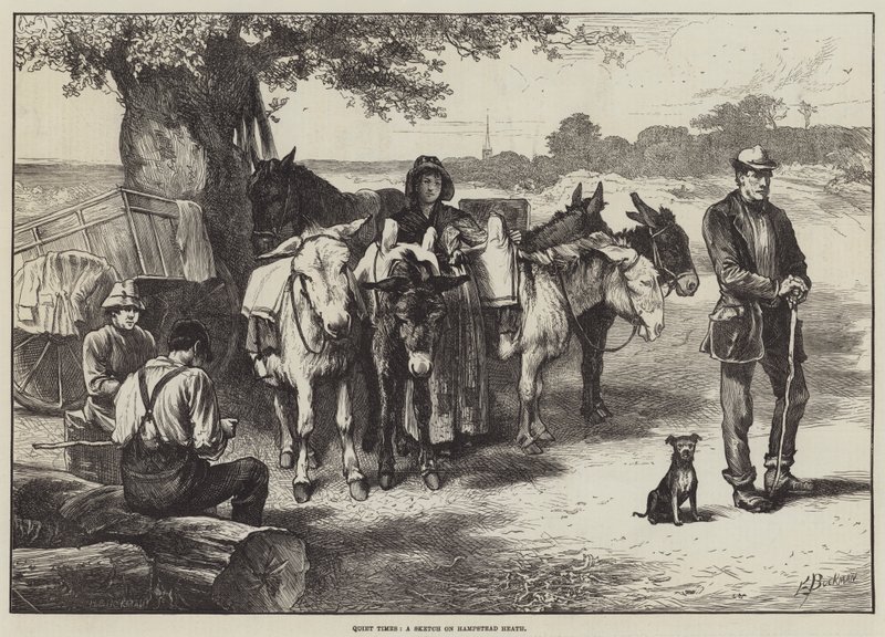 Ruhige Zeiten, eine Skizze auf Hampstead Heath von Edwin Buckman