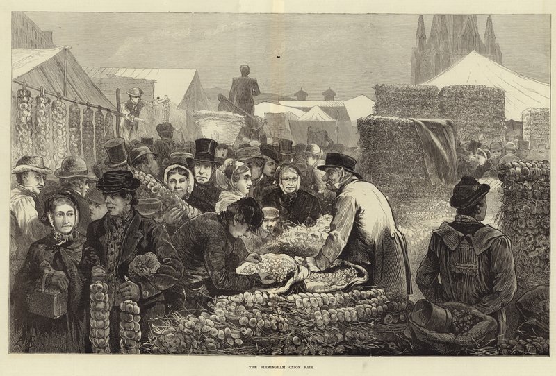Der Zwiebelmarkt von Birmingham (Gravur) von Edwin Buckman