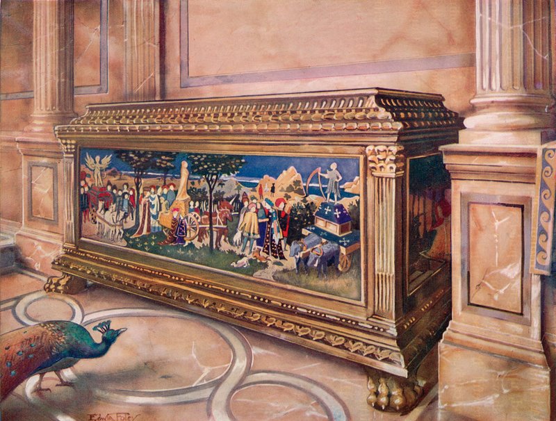 Hochzeitstruhe oder Cassone. Italienisch von Edwin John Foley