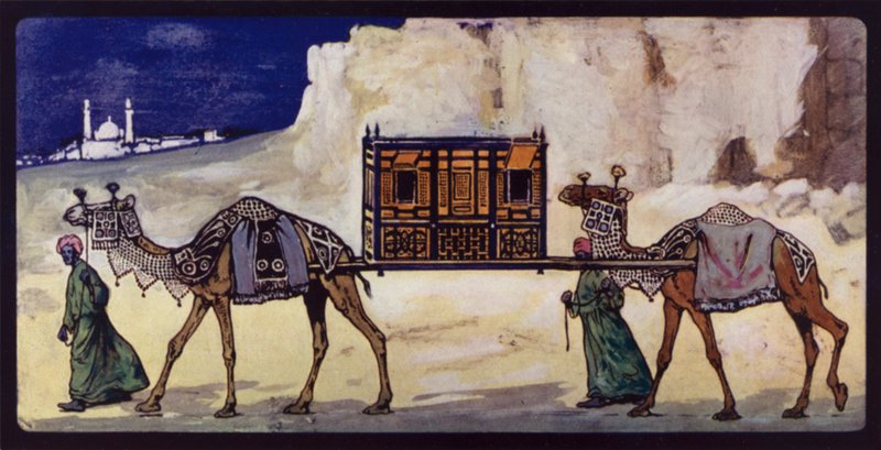 Kamele mit einem zeremoniellen Palankin von Edwin Noble