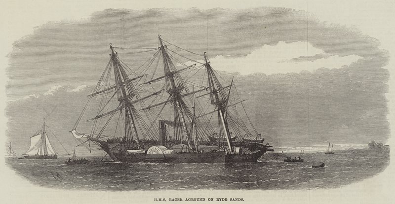 HMS Racer auf Grund gelaufen auf Ryde Sands von Edwin Weedon