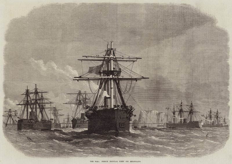 Der Krieg, französische Panzerschiffflotte vor Helgoland von Edwin Weedon