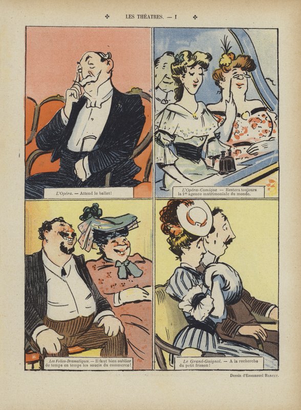 Theater. Illustration für Le Rire von Emmanuel Barcet