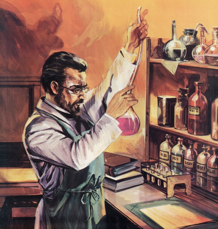 Louis Pasteur in seinem Labor von English School