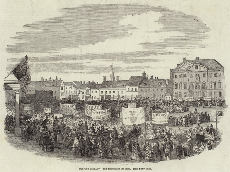 Norfolk-Ästuar, die Prozession in Lynn von English School