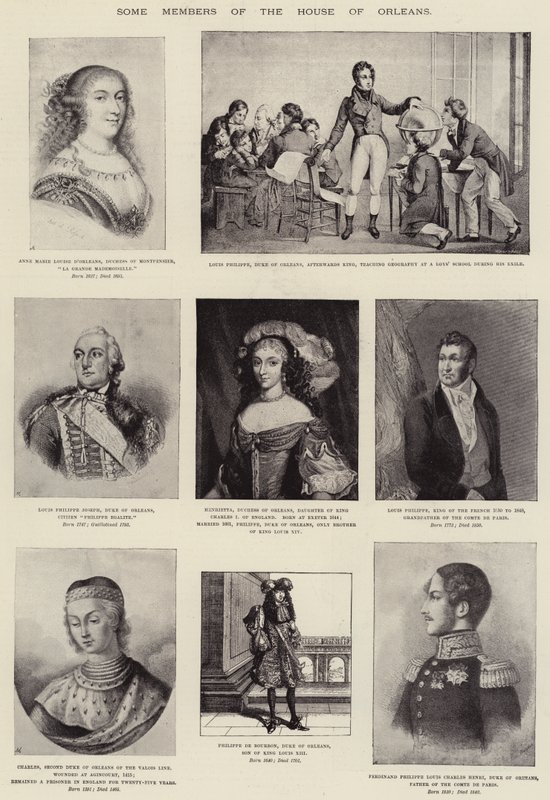 Einige Mitglieder des Hauses Orléans von English School