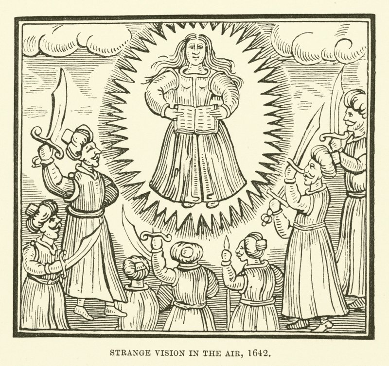Seltsame Vision in der Luft, 1642 von English School