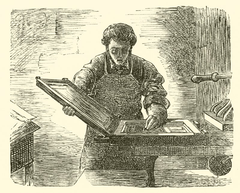 Der Reverend William Davy als sein eigener Drucker von English School