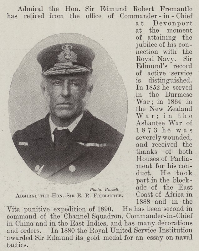 Admiral der Ehrenwerte Sir E. R. Fremantle von English Photographer