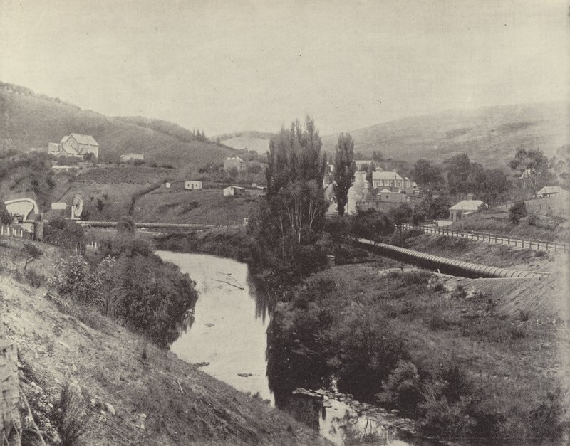 Clarendon, zeigt Rohrleitung, Adelaide Wasserversorgung von English Photographer