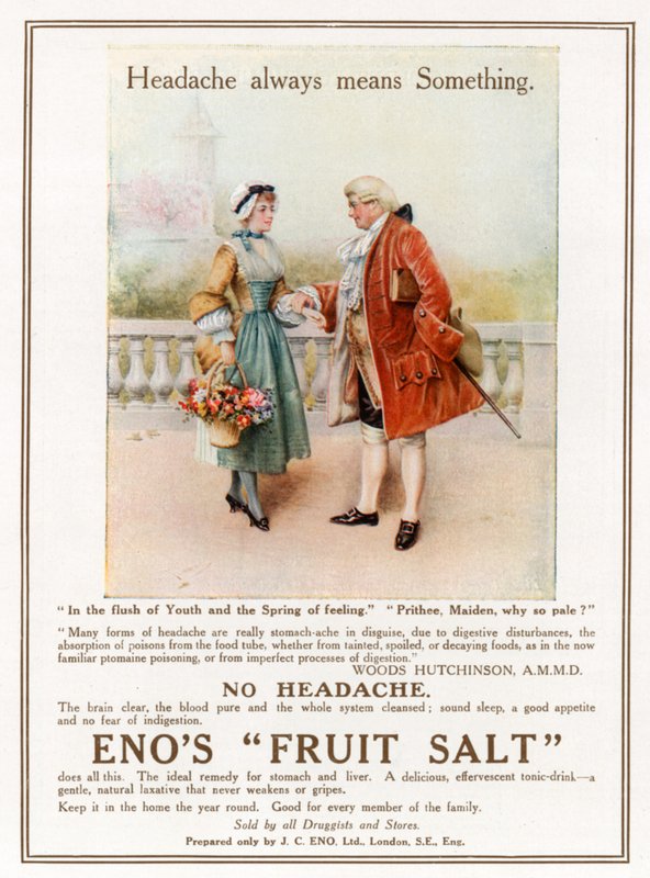 Enos Fruchtsalz. Werbung von English Photographer