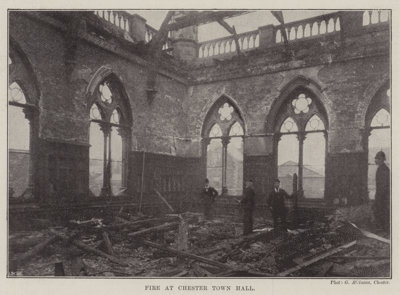 Feuer im Rathaus von Chester von English Photographer
