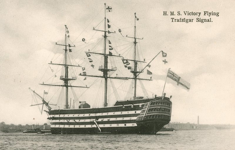 HMS Victory, mit Trafalgar-Signal von English Photographer