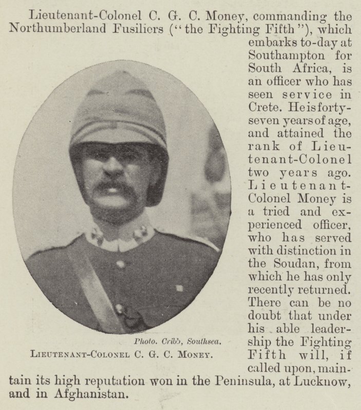 Oberstleutnant C. G. C. Money von English Photographer