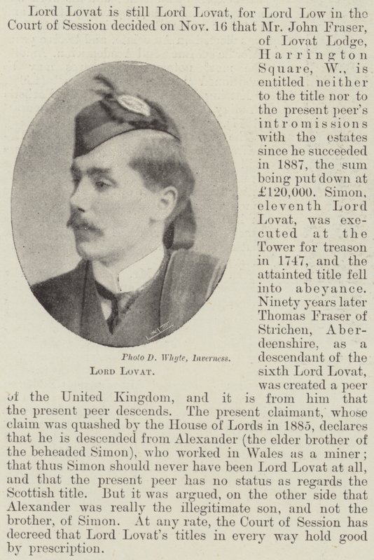 Lord Lovat von English Photographer