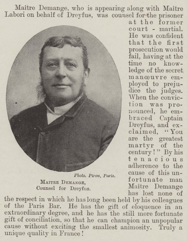 Maitre Demange, Anwalt von Dreyfus von English Photographer