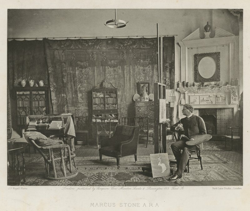 Marcus Stone in seinem Studio in der Melbury Road von English Photographer
