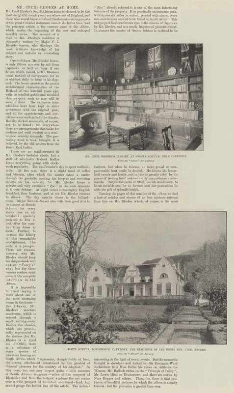 Mr. Cecil Rhodes zu Hause von English Photographer