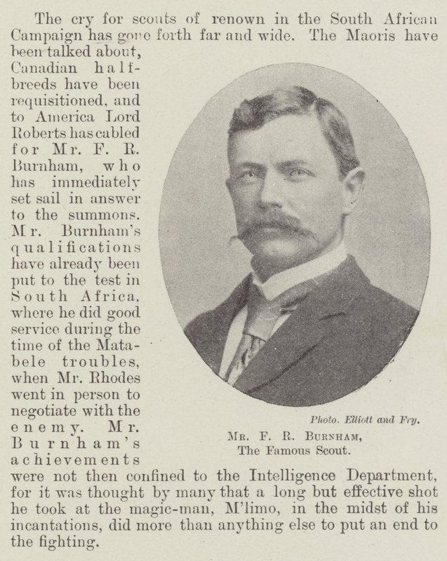 Herr F R Burnham, der berühmte Späher von English Photographer