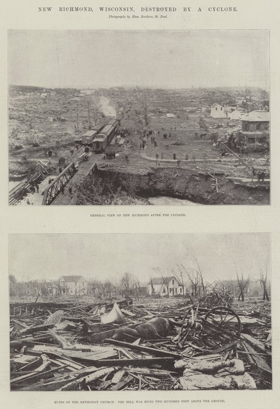New Richmond, Wisconsin, durch einen Wirbelsturm zerstört von English Photographer