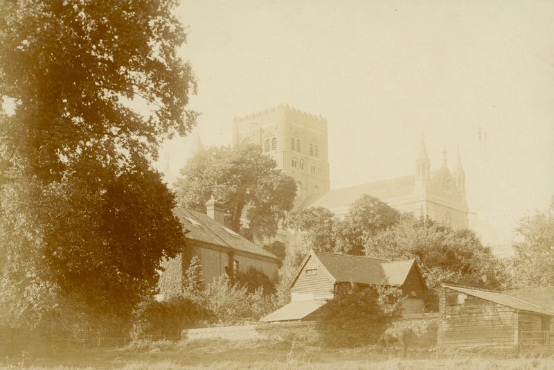 St Albans Abtei (s/w Foto) von English Photographer