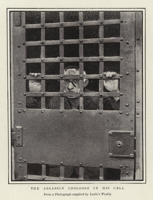 Der Attentäter Czolgosz in seiner Zelle von English Photographer