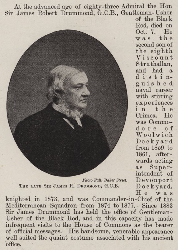 Der verstorbene Sir James R. Drummond, GCB von English Photographer
