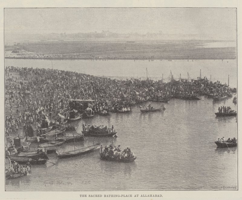 Der heilige Badeplatz in Allahabad von English Photographer
