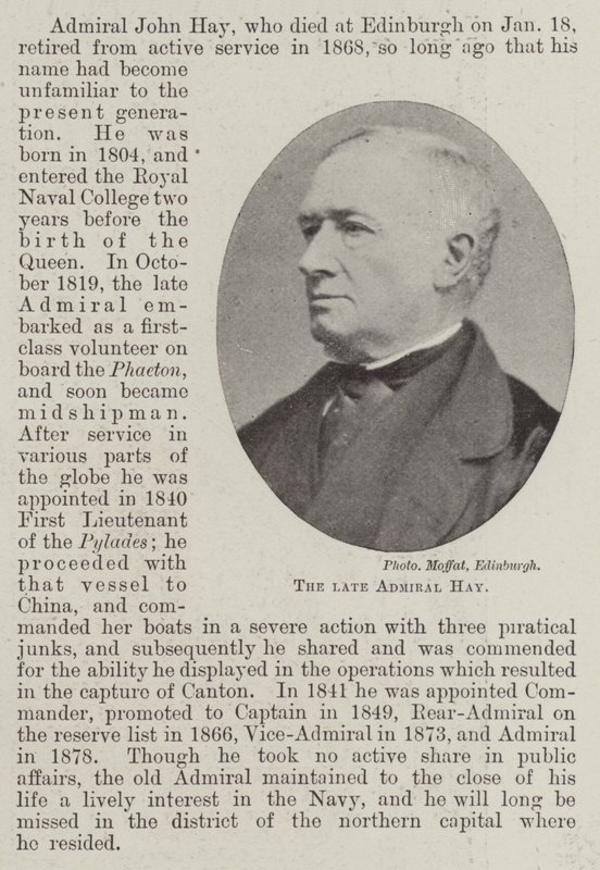 Der verstorbene Admiral Hay von English Photographer
