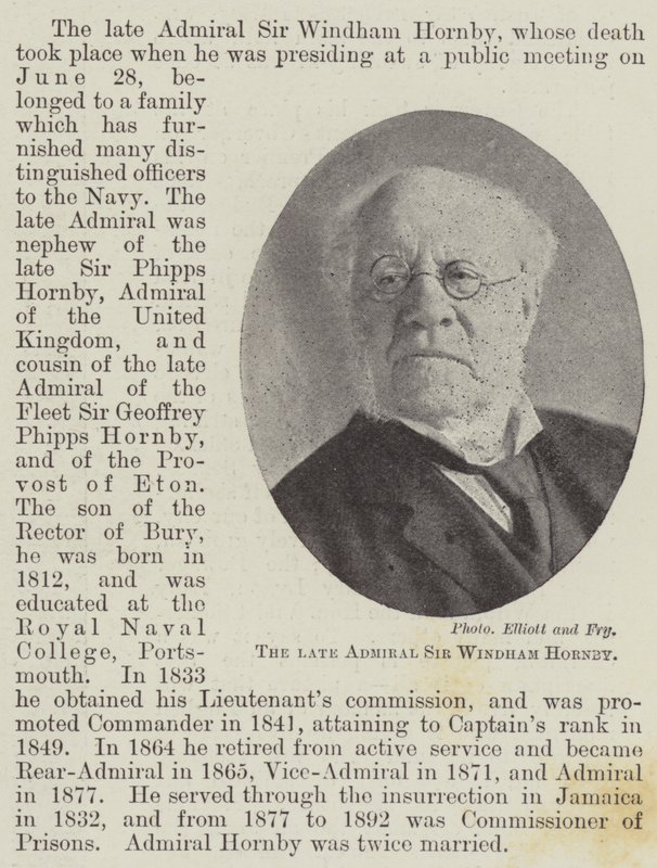 Der verstorbene Admiral Sir Windham Hornby von English Photographer