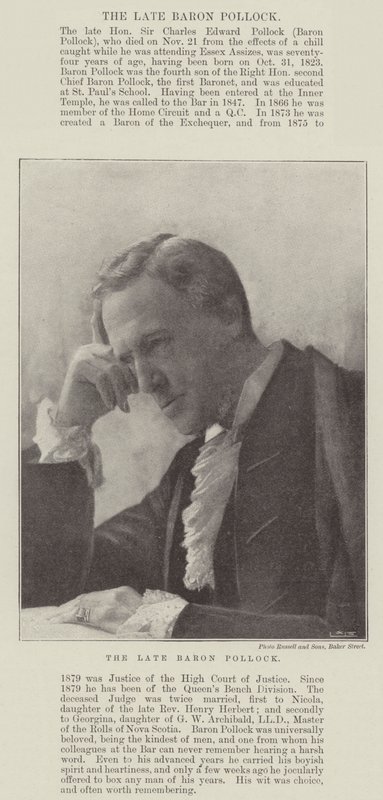 Der verstorbene Baron Pollock von English Photographer