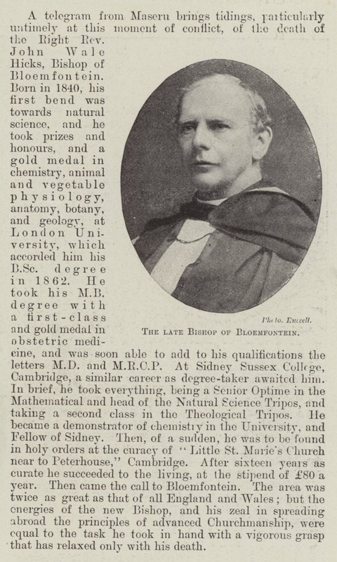 Der verstorbene Bischof von Bloemfontein von English Photographer