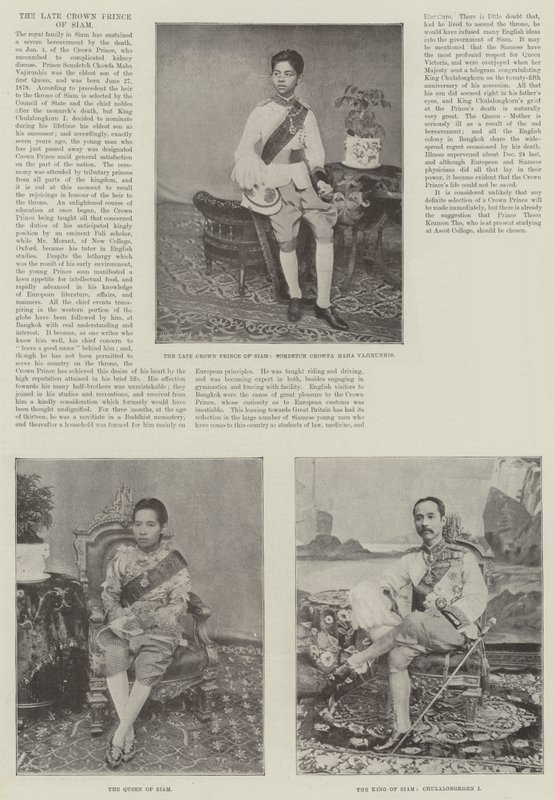 Der verstorbene Kronprinz von Siam von English Photographer