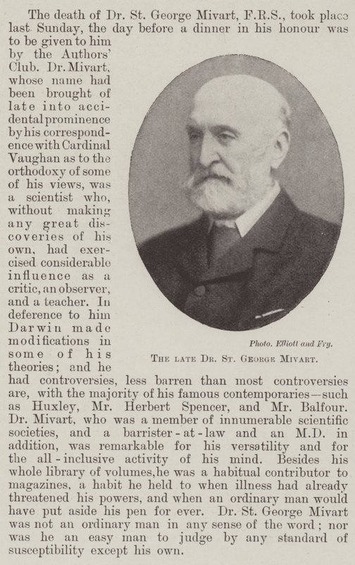 Der verstorbene Dr. St George Mivart von English Photographer