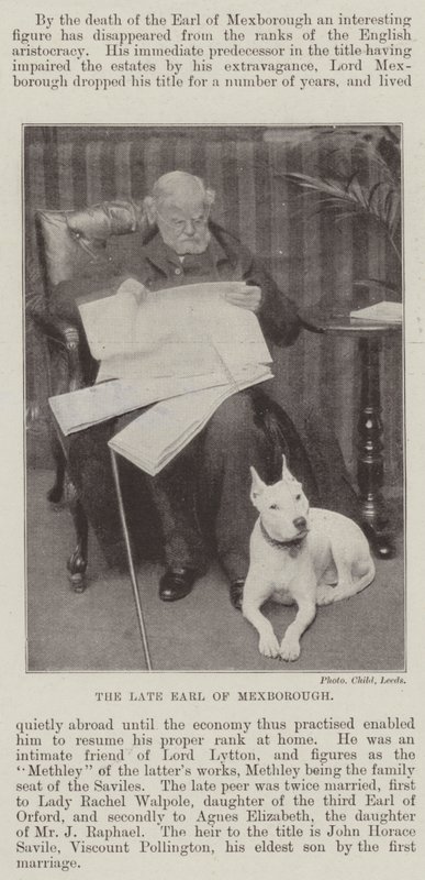 Der verstorbene Earl of Mexborough von English Photographer