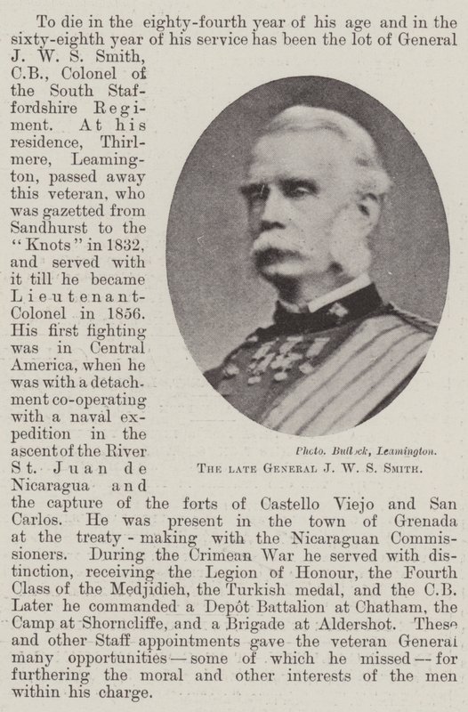 Der verstorbene General J W S Smith von English Photographer