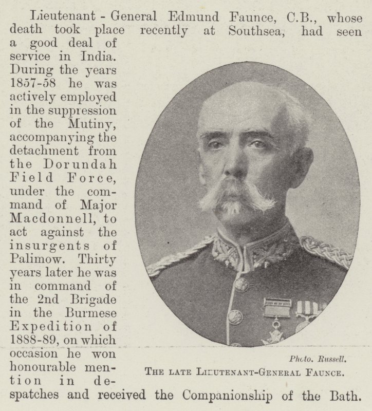 Der verstorbene Generalleutnant Faunce von English Photographer