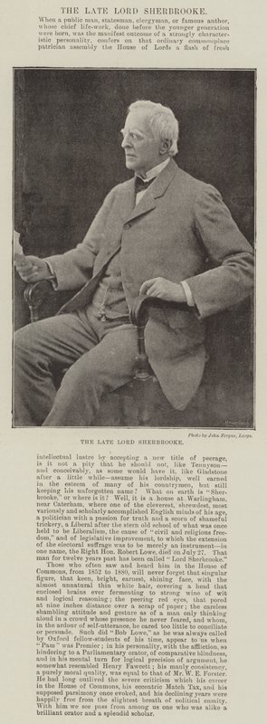 Der verstorbene Lord Sherbrooke von English Photographer