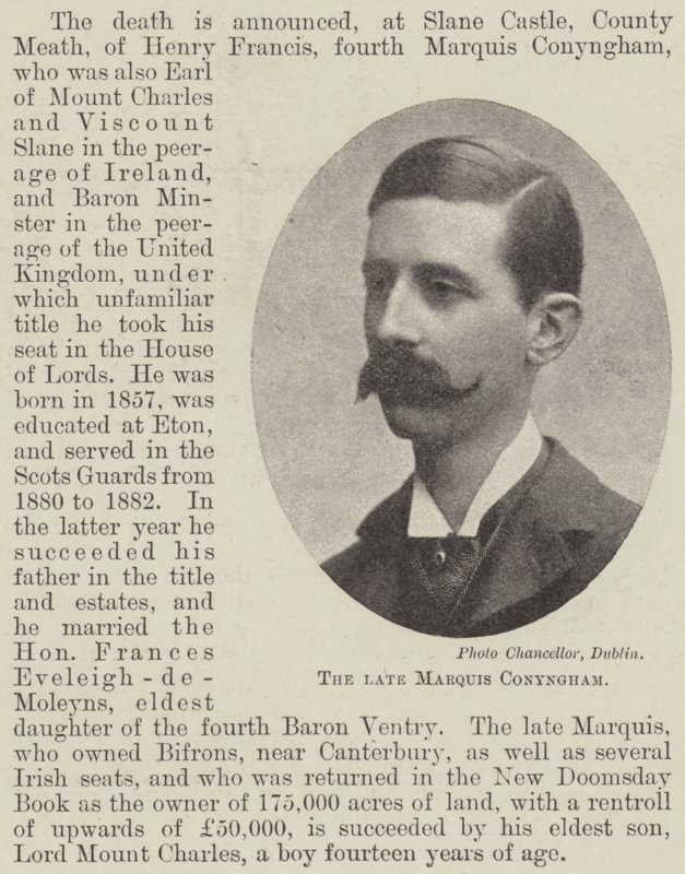 Der verstorbene Marquis Conyngham von English Photographer