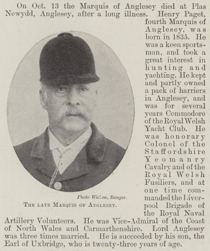 Der verstorbene Marquis von Anglesey von English Photographer